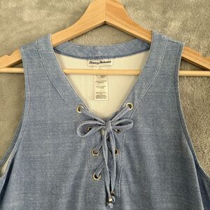 Tommy Bahama | Dress Sleeveless Lace Up Spa Blue Beach Summer- Size Large
